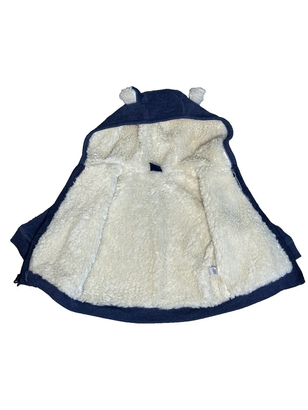 Baby Gap 6-12 Months Teddy Bear Ears Hoodie Full Zip Hooded Sweatshirt Navy Blue